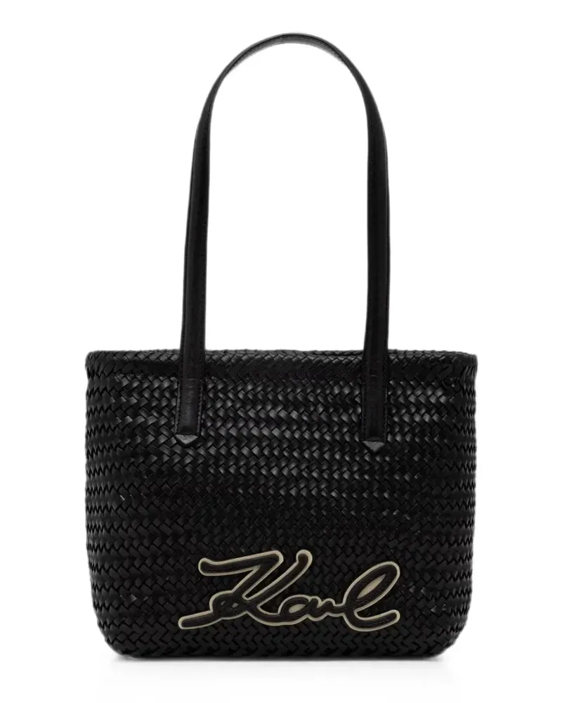Karl Lagerfeld K/Signature braided tote bag - Schwarz Schwarz
