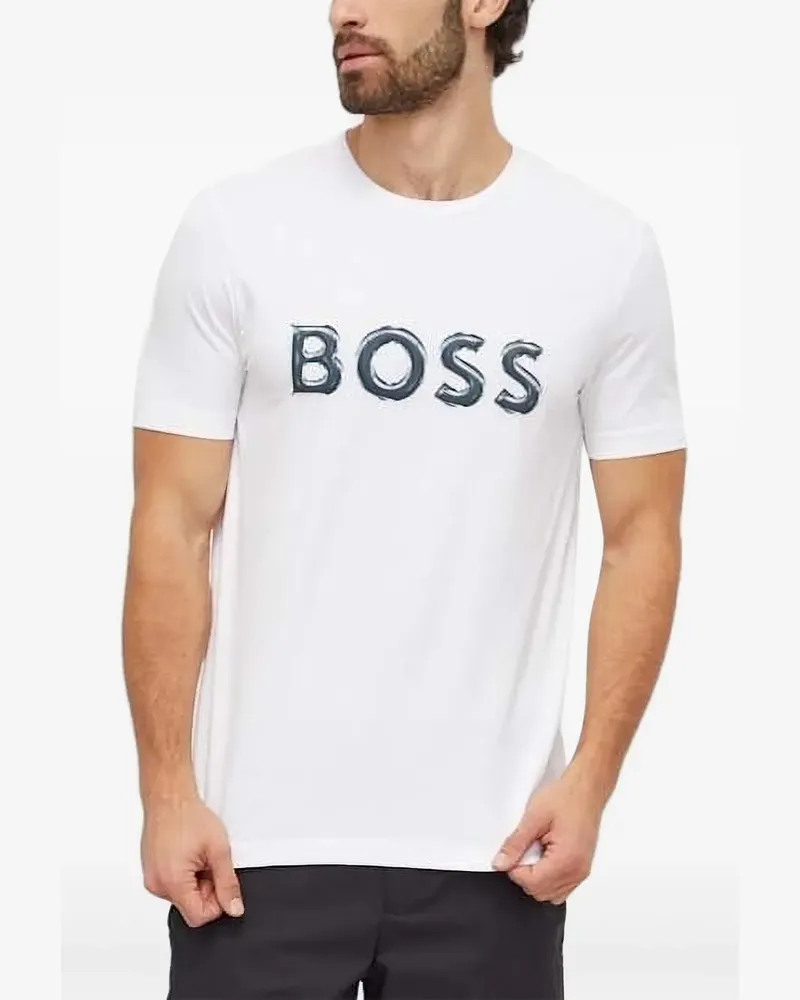 HUGO BOSS T-Shirt mit Logo-Print - Weiß Weiß
