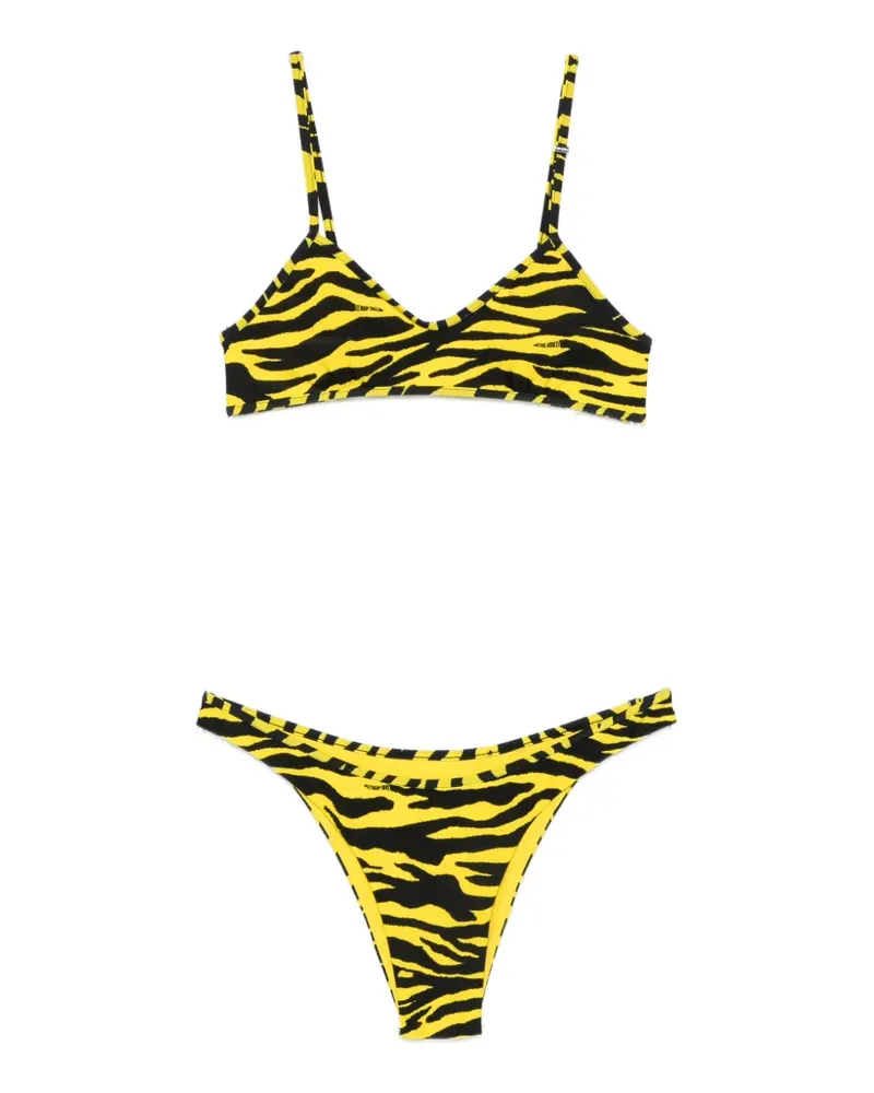 ATTICO tiger-print bikini - Gelb Gelb