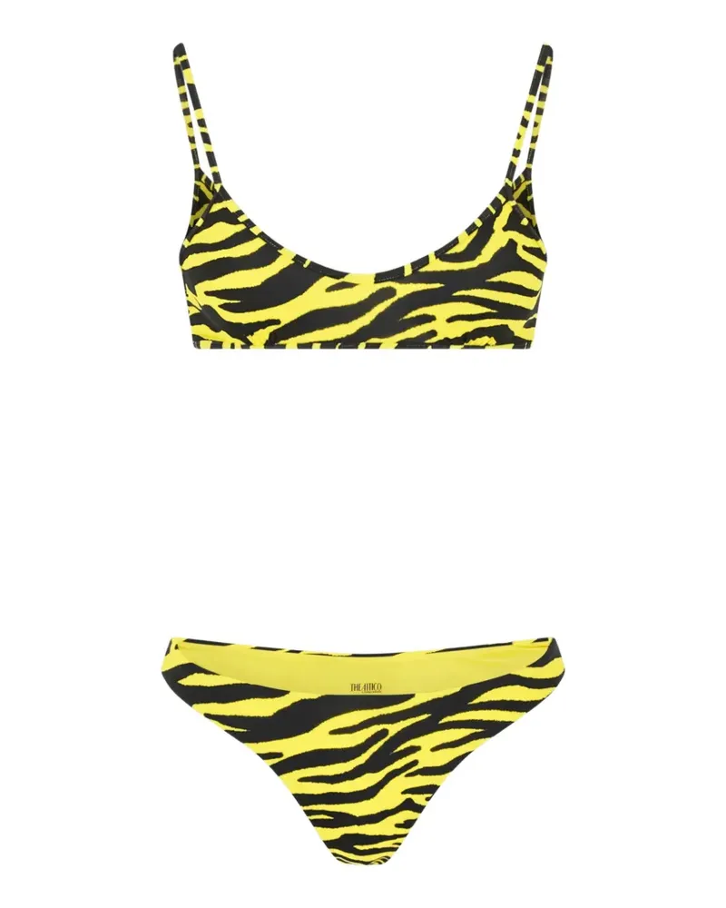 ATTICO Bikini in Schwarz und Gelb Gelb