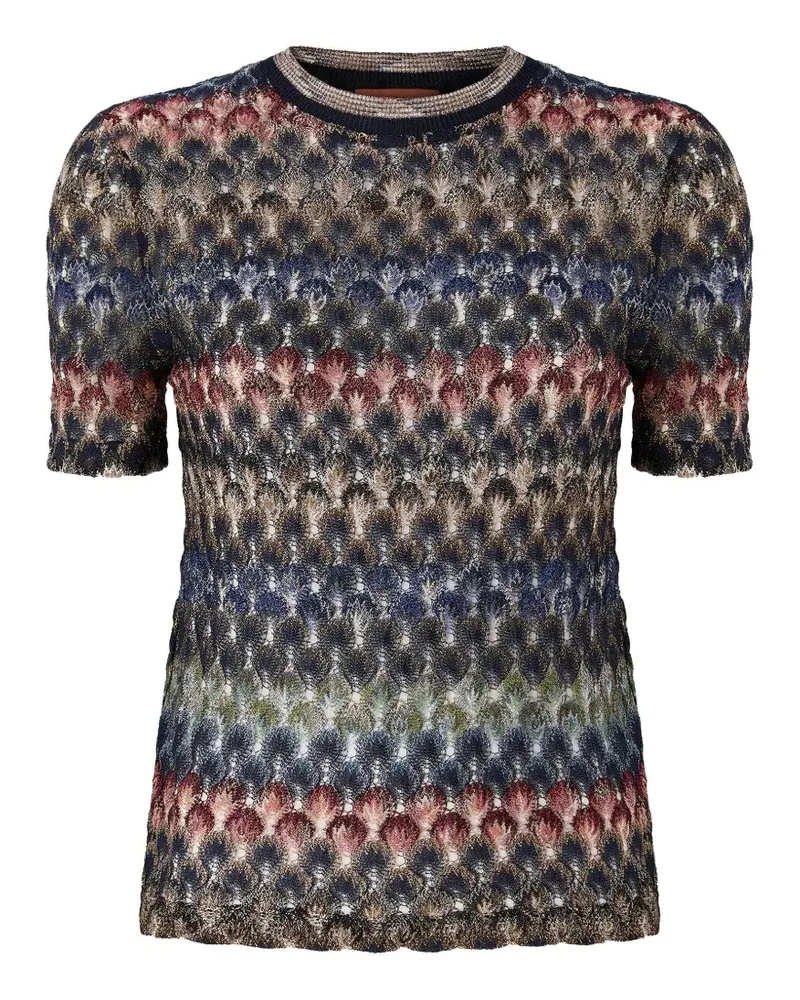 Missoni short-sleeve crew-neck top - Blau Blau