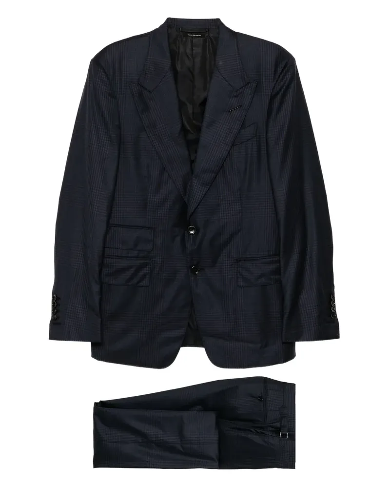 Tom Ford checked single-breasted suit - Blau Blau