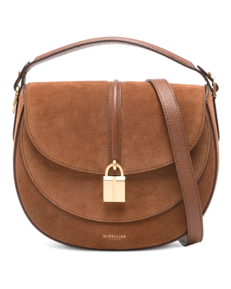 DeMELLIER Siena padlock suede cross body bag - Braun Braun