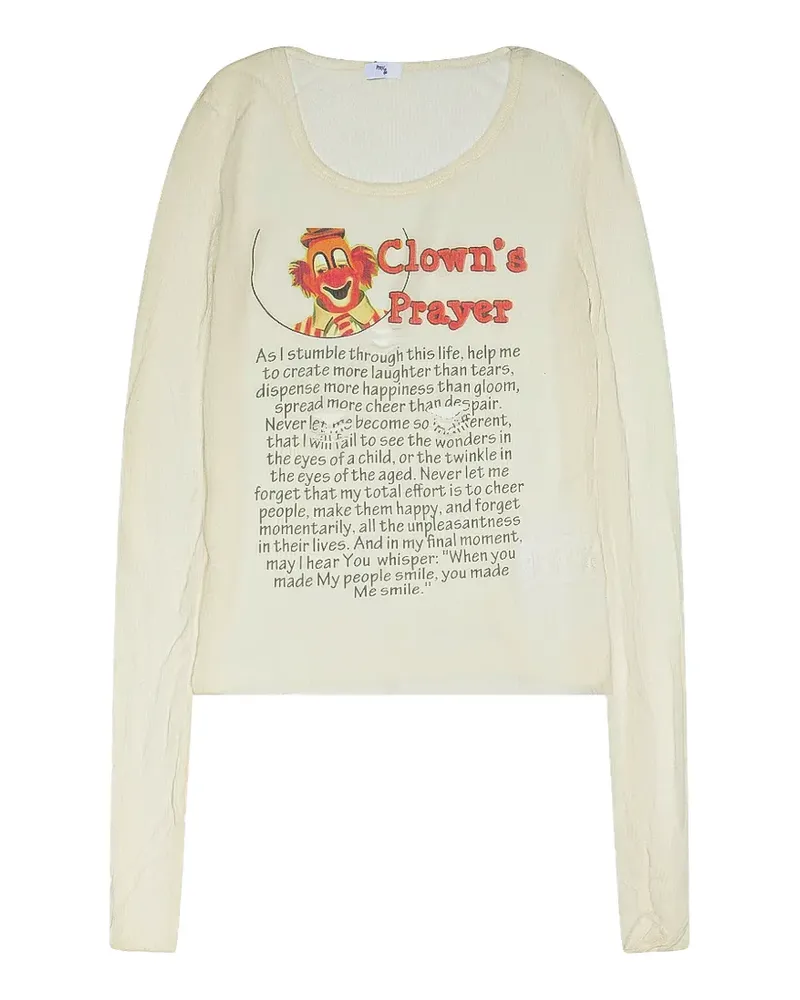 Praying Clown Prayer Langarmshirt - Weiß Weiß