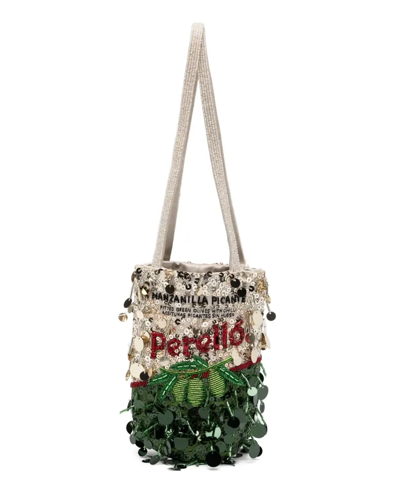 Anya Hindmarch Handtasche mit Pailletten - Silber Silber