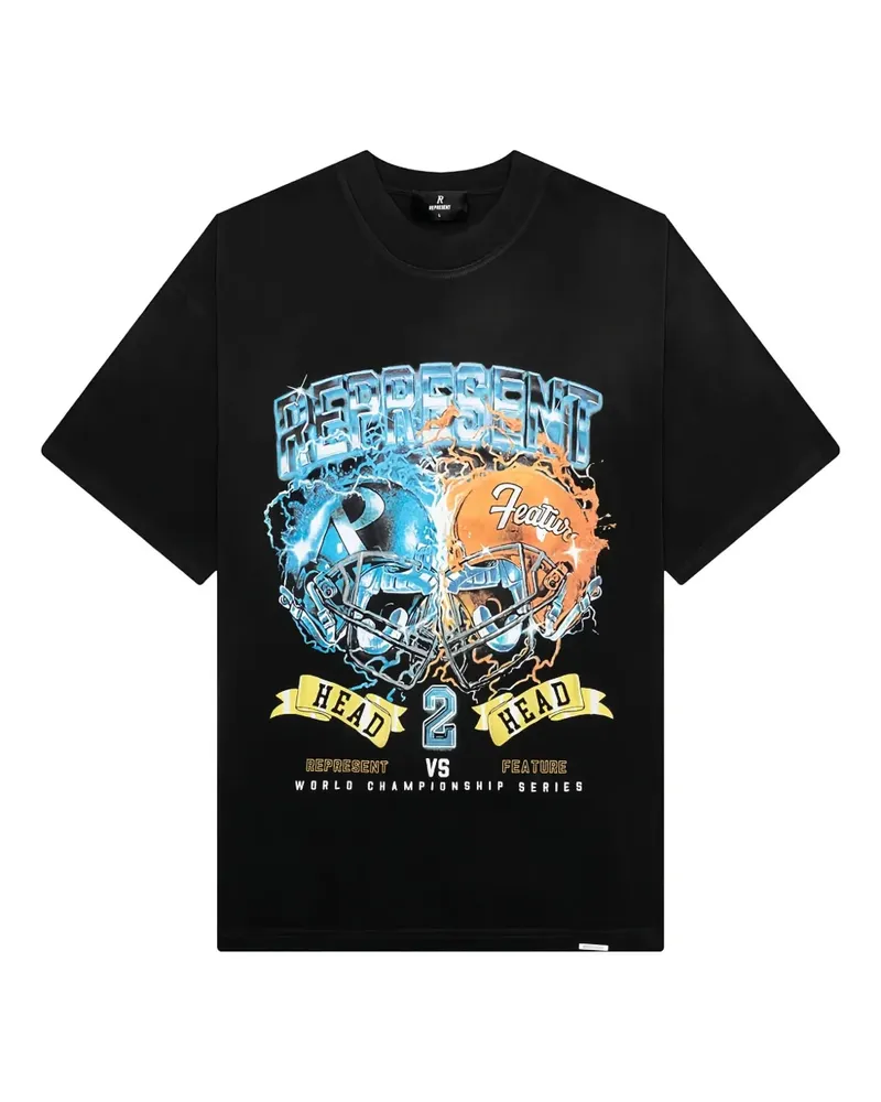 REPRESENT T-Shirt mit grafischem Print - Schwarz Schwarz