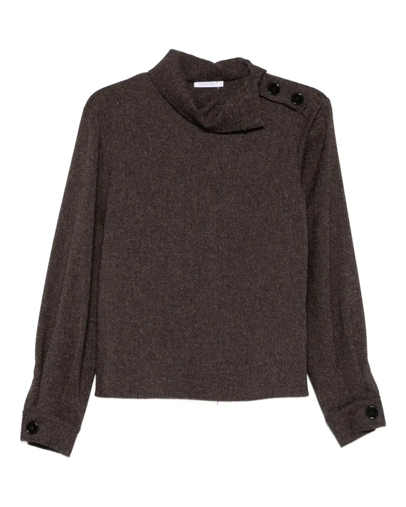 Patrizia Pepe Pullover mit Stehkragen - Braun Braun