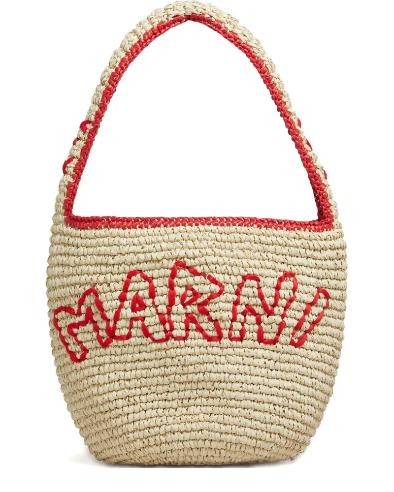 Marni Kleine Nassa Schultertasche - Weiß Weiß