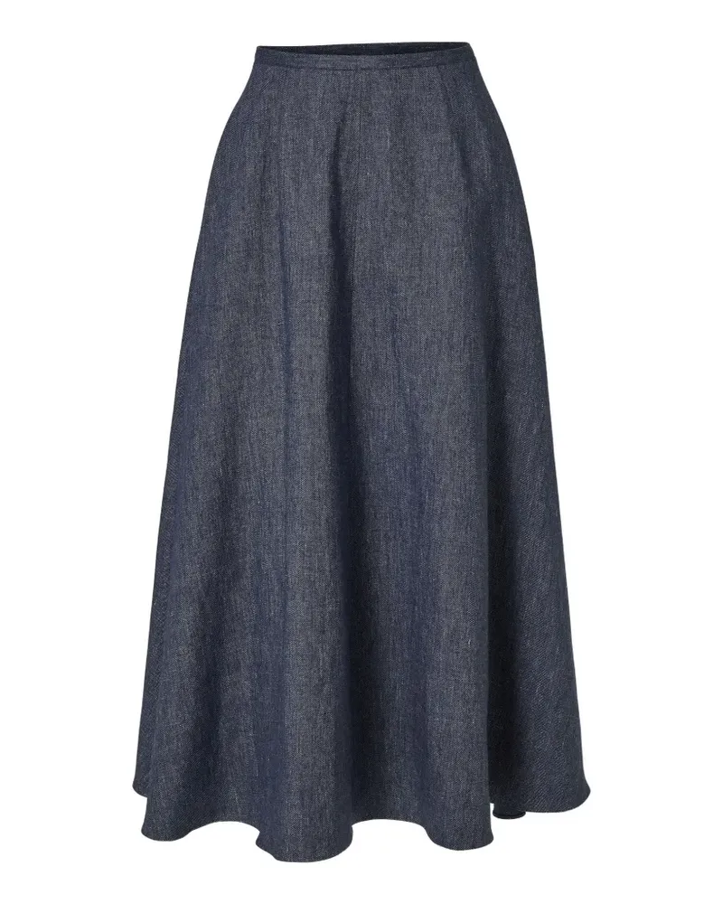 Carolina Herrera New York Midirock mit rundem Ausschnitt - Blau Blau