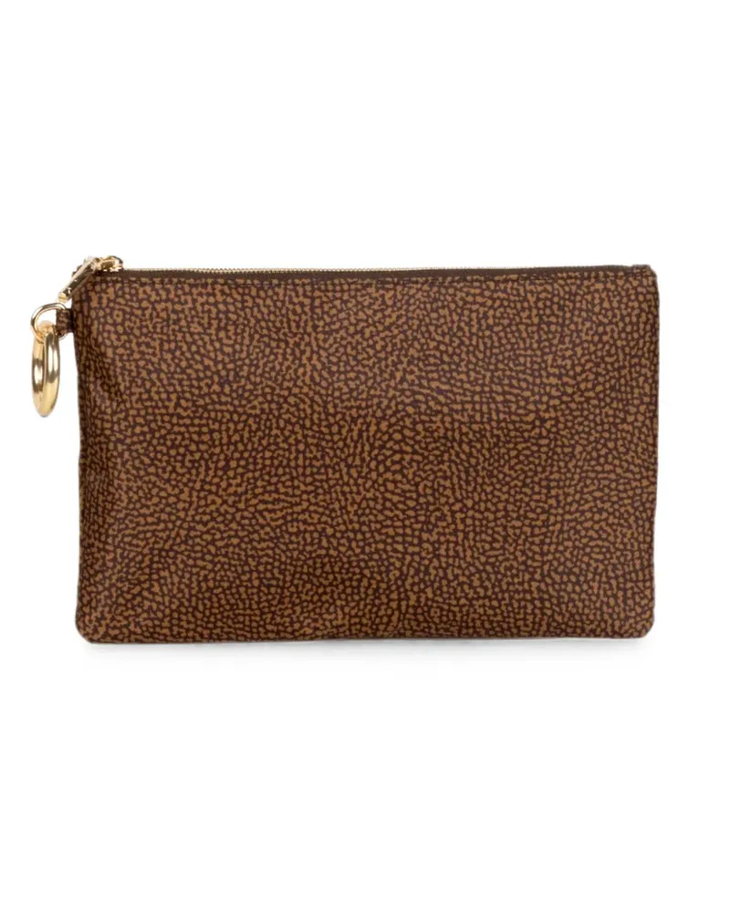 Borbonese Clutch mit Animal-Print - Braun Braun