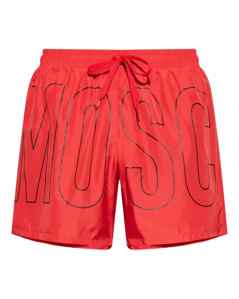 Moschino Badeshorts mit Logo-Print - Rot Rot