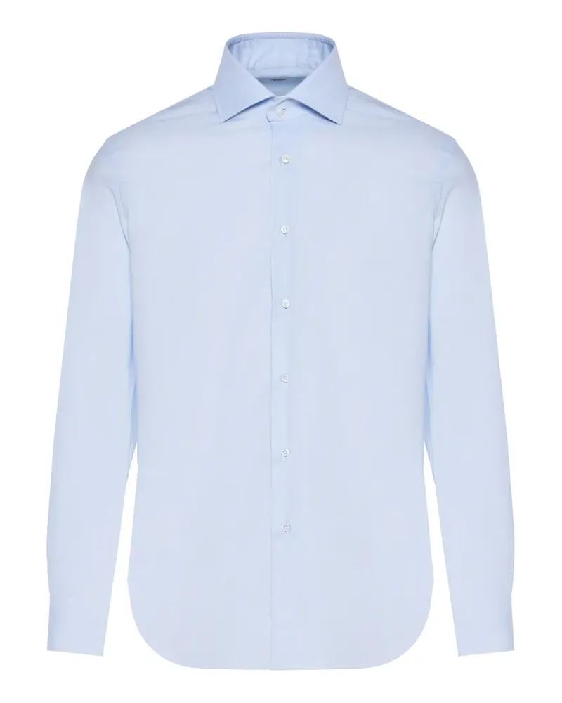 BARBA Hemd mit Eton-Kragen - Blau Blau