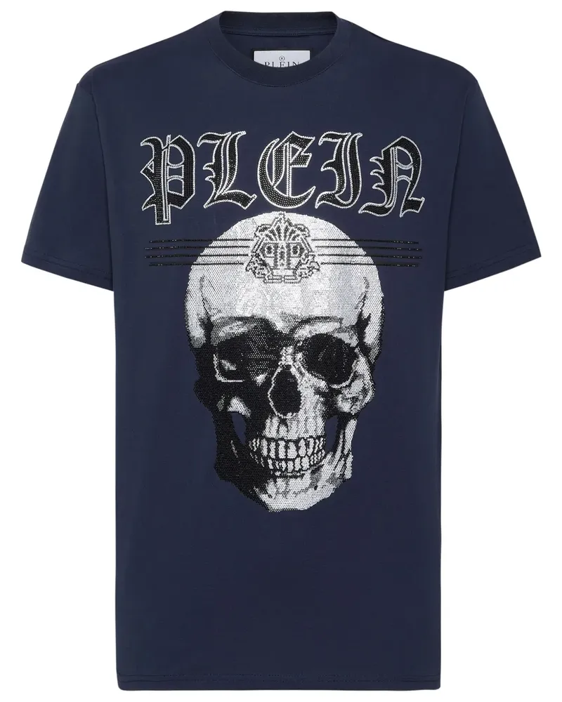 Philipp Plein T-Shirt mit Totenkopf-Print - Blau Blau