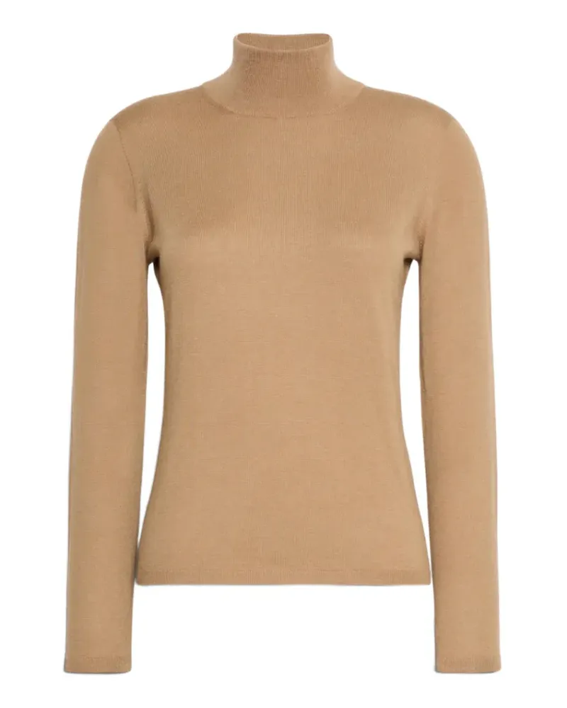 Max Mara Kaschmirpullover mit Stehkragen - Nude Nude
