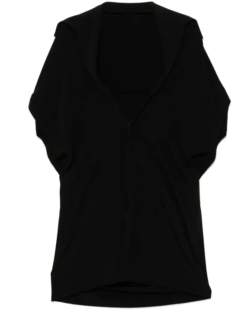 Yohji Yamamoto Kleid mit V-Ausschnitt - Schwarz Schwarz