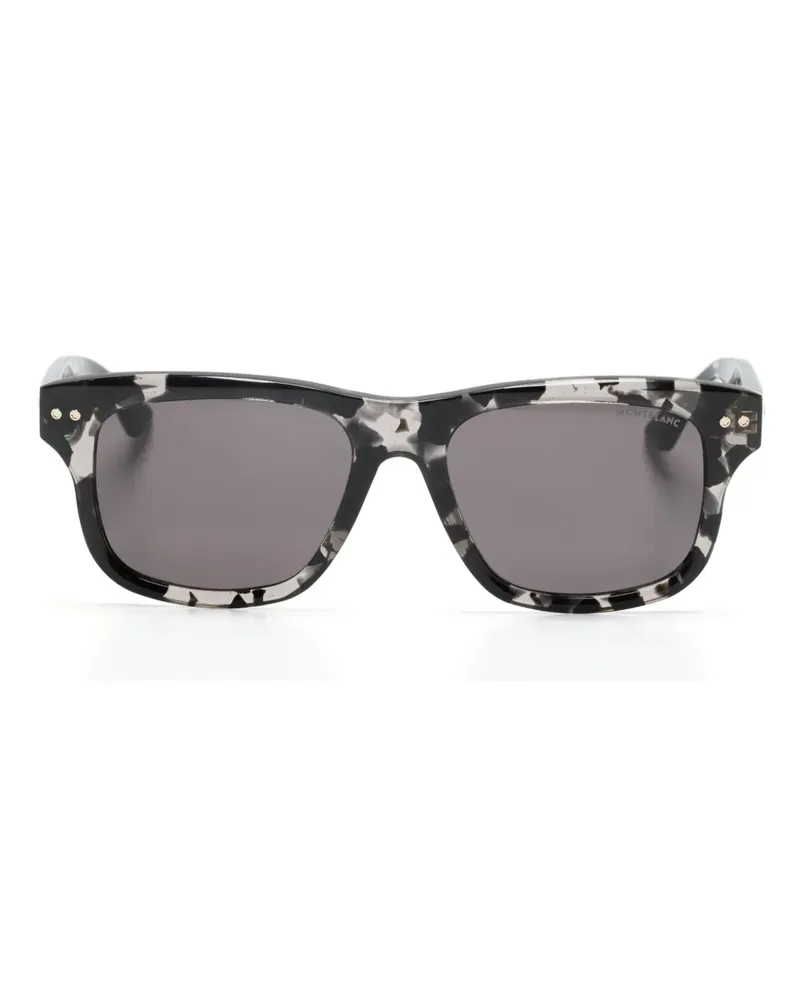 Montblanc Sonnenbrille mit eckigem Gestell - Schwarz Schwarz
