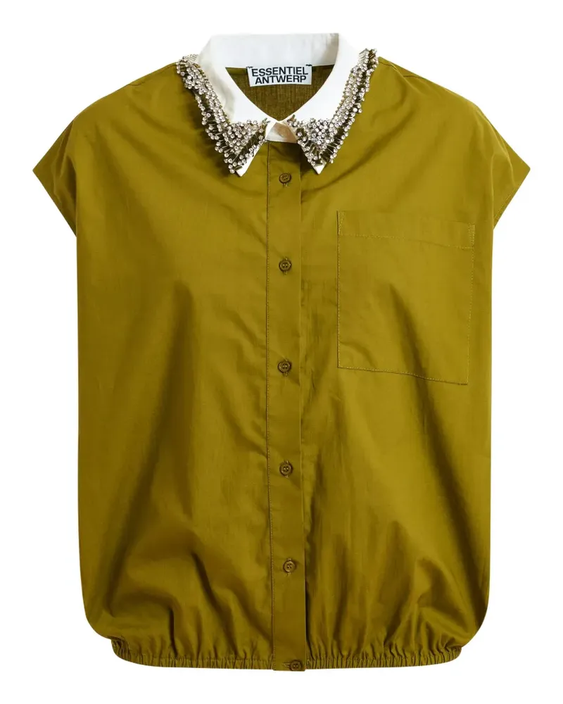 Essentiel embellished-collar shirt - Grün Grün