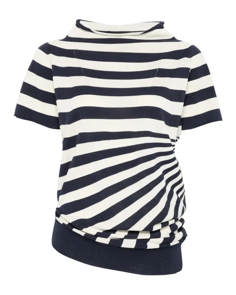 Junya Watanabe striped short-sleeve T-shirt - Blau Blau