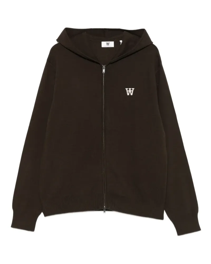 Wood Wood Kapuzenjacke mit Logo-Stickerei - Braun Braun