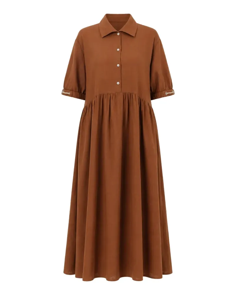 Herno Minikleid mit Knopfverschluss - Braun Braun