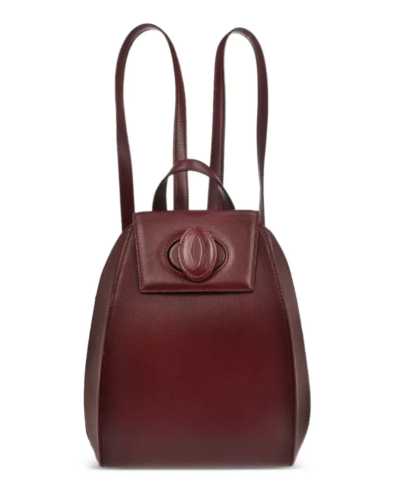 Cartier 1990-2000s Rucksack aus Leder mit Logo-Prägung - Rot Rot