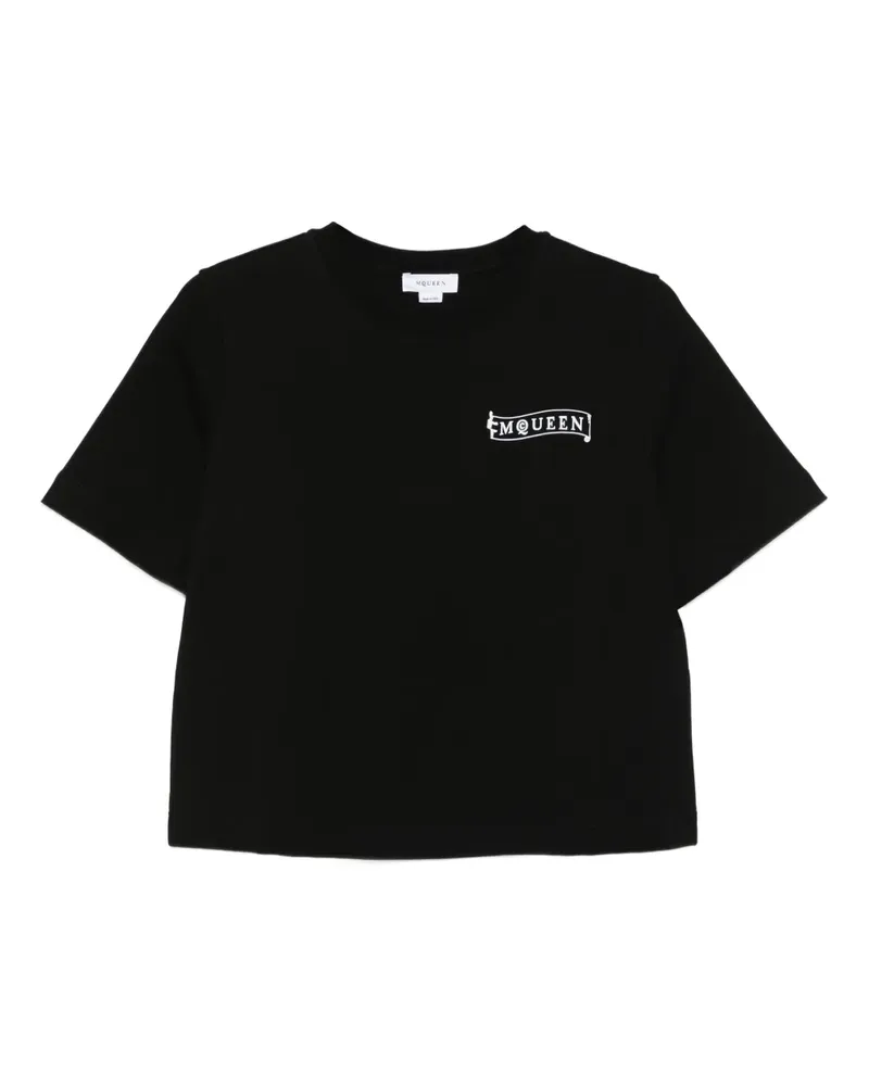 Alexander McQueen T-Shirt mit Logo-Stickerei - Schwarz Schwarz