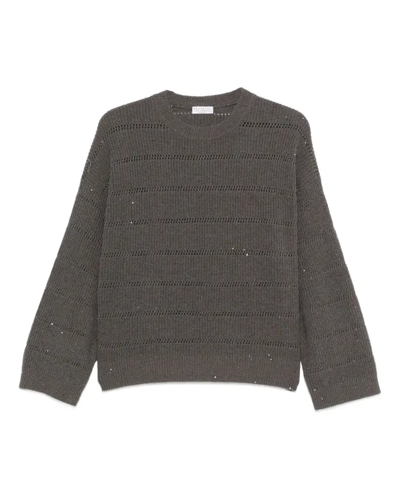 Brunello Cucinelli Pullover mit Pailletten - Grau Grau