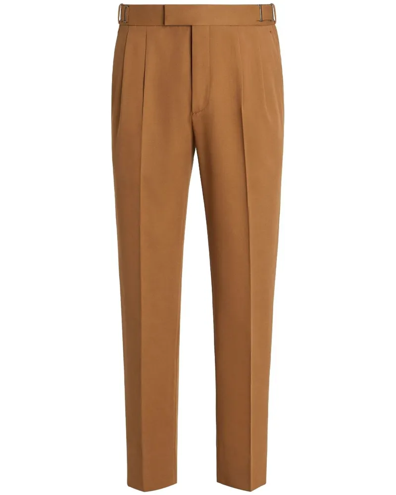 Ermenegildo Zegna Bundfaltenhose mit geradem Bein - Braun Braun
