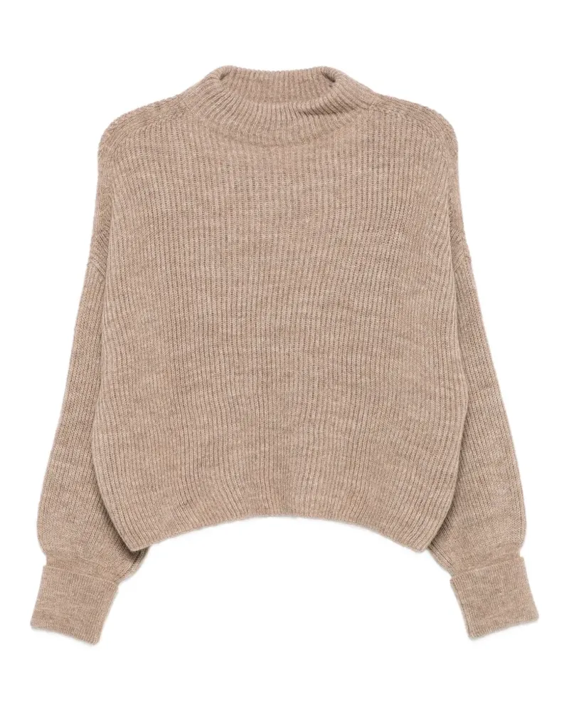 Closed Gerippter Pullover mit Stehkragen - Nude Nude