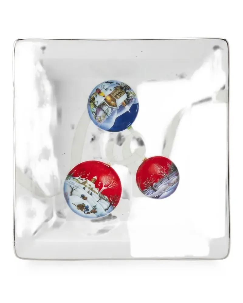 Ginori 1735 bauble-print square tray - Weiß Weiß