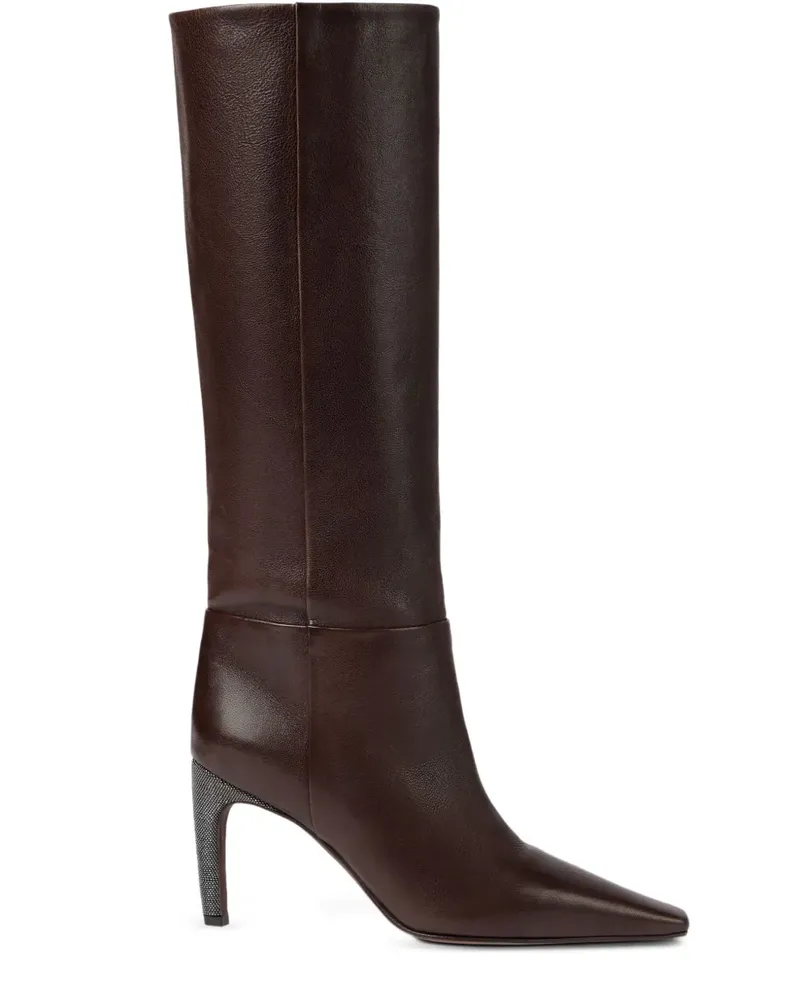 Brunello Cucinelli Stiefel mit spitzer Kappe 80mm - Braun Braun