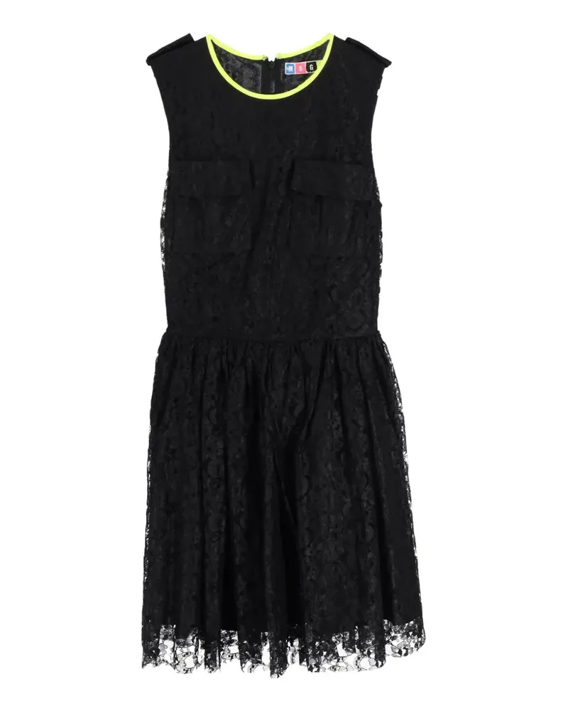 MSGM lace-detail skater mini dress - Schwarz Schwarz