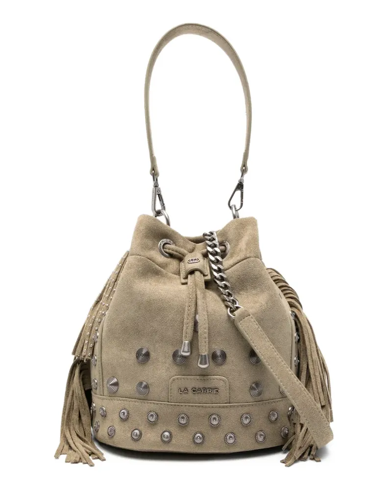 LA CARRIE Beuteltasche mit Fransen und Nieten - Nude Nude