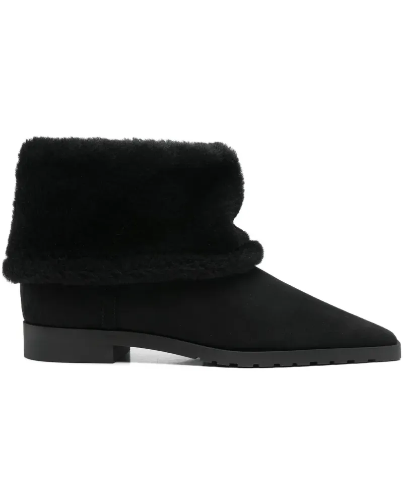 Totême fold-down shearling boots - Schwarz Schwarz