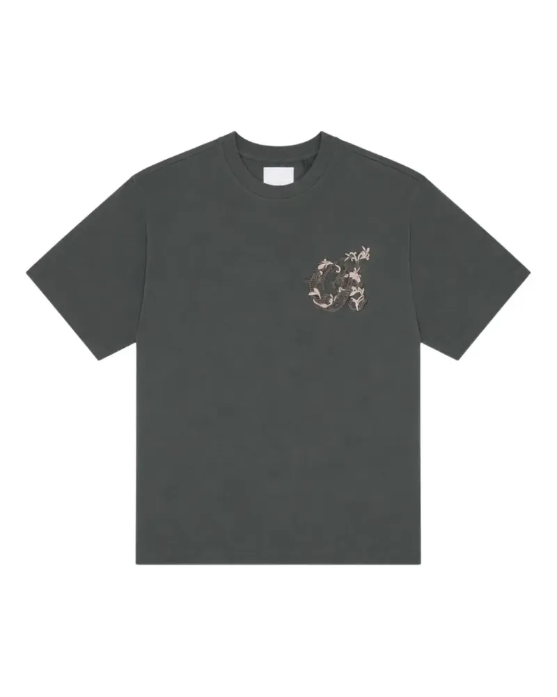 ONLY THE BLIND Maison Crest T-Shirt mit Stickerei - Grau Grau