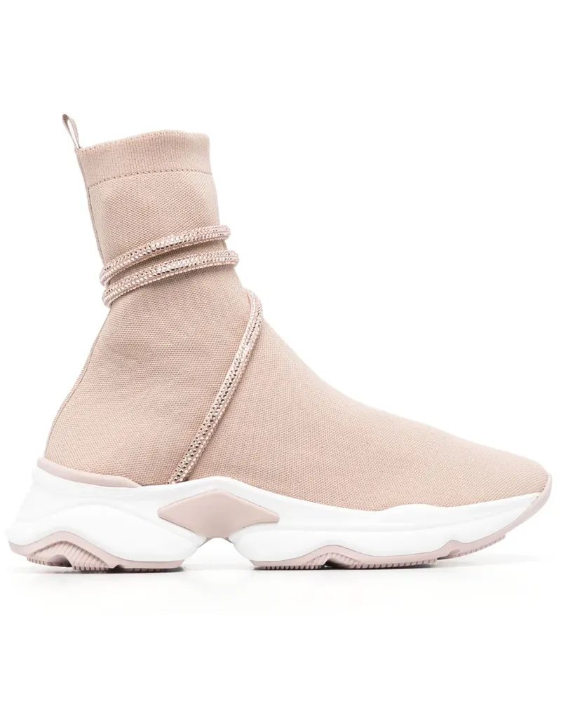 René Caovilla Sock-Sneakers mit Glitter - Nude Nude