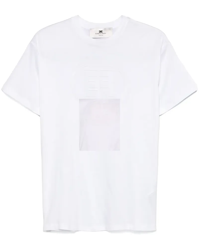 Elisabetta Franchi T-Shirt mit Logo-Prägung - Weiß Weiß