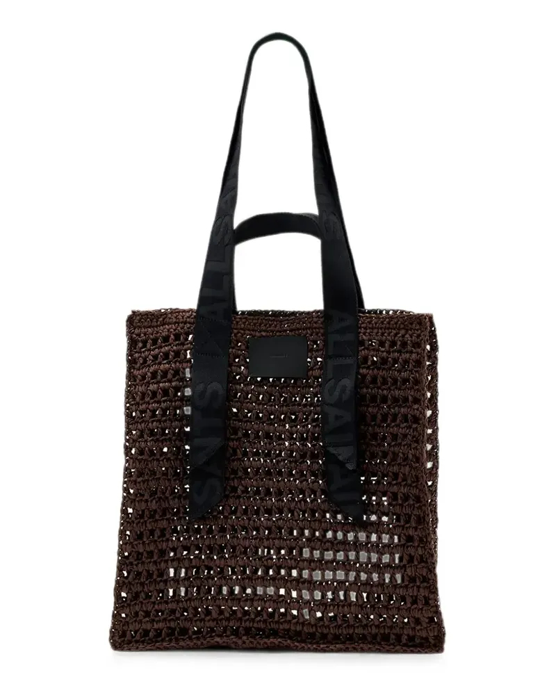 AllSaints Gehäkelte Tote Bag mit Logo-Riemen - Braun Braun