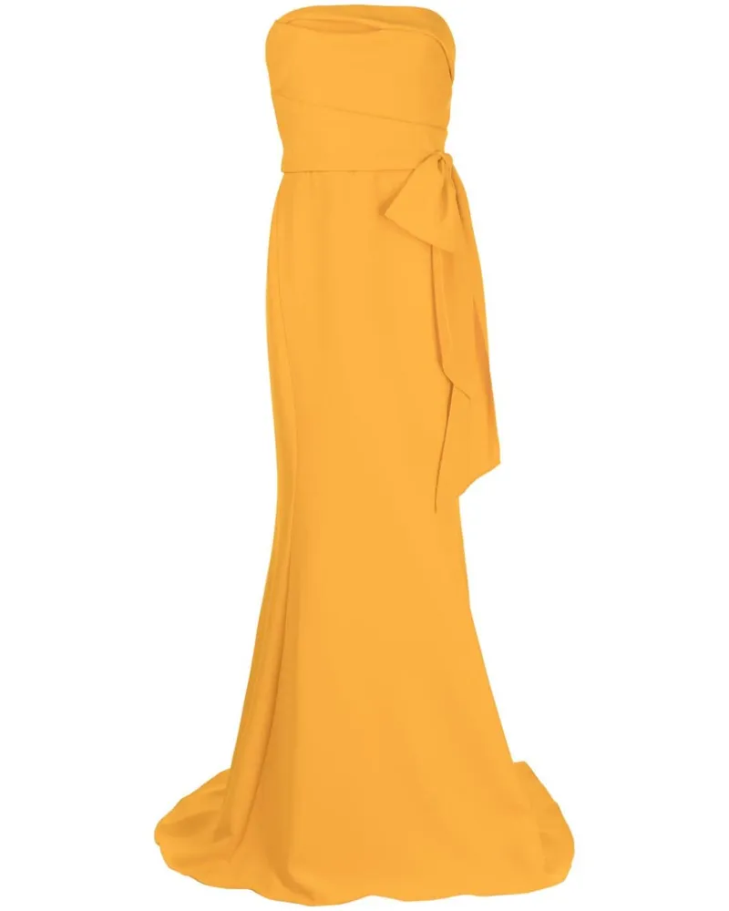 Amsale Asymmetrisches Abendkleid Orange