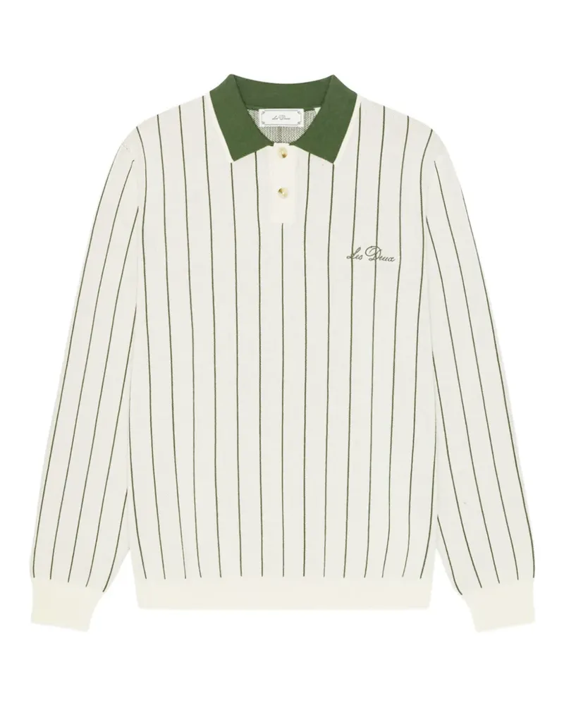 LES DEUX Pullover mit Polokragen und Nadelstreifen - Nude Nude