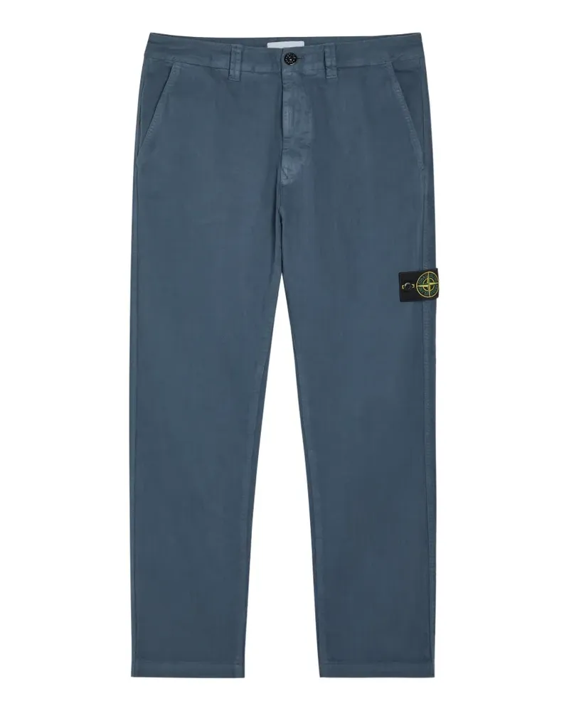 Stone Island Hose mit Kompass-Patch - Blau Blau