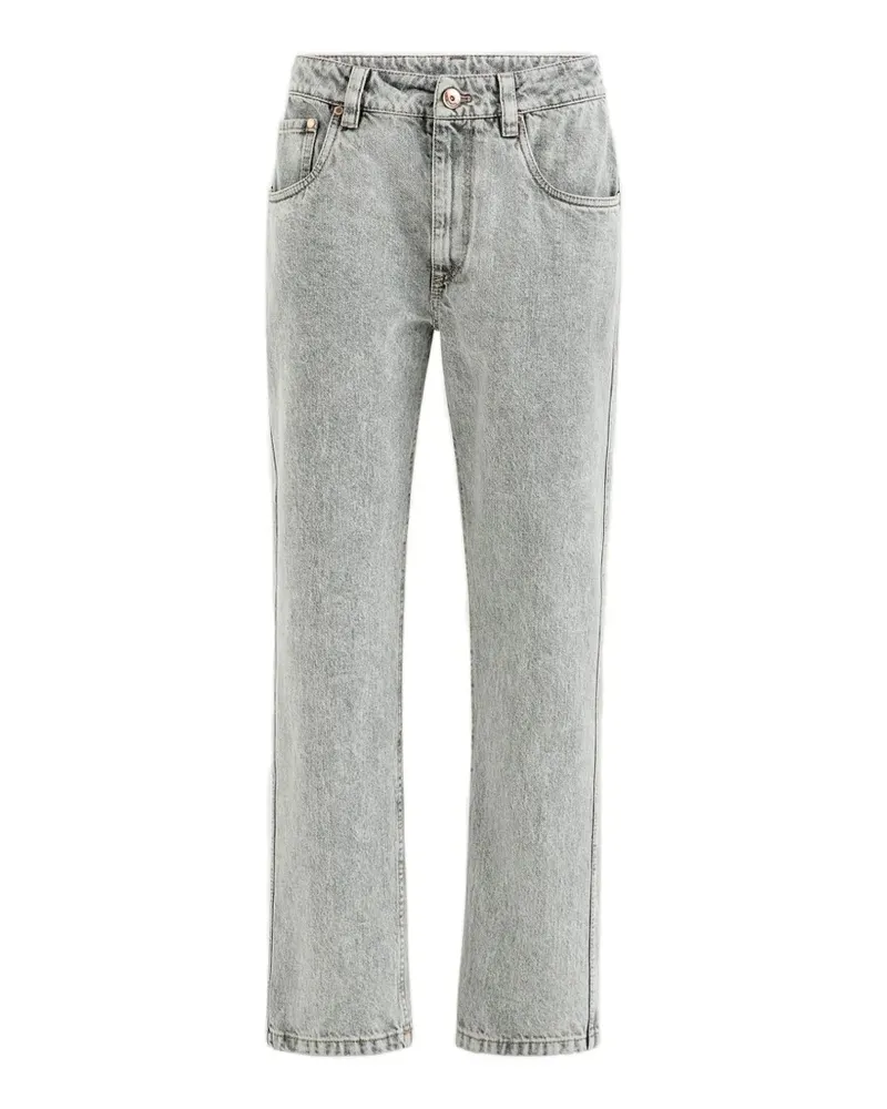 Brunello Cucinelli Halbhohe Tapered-Jeans - Blau Blau