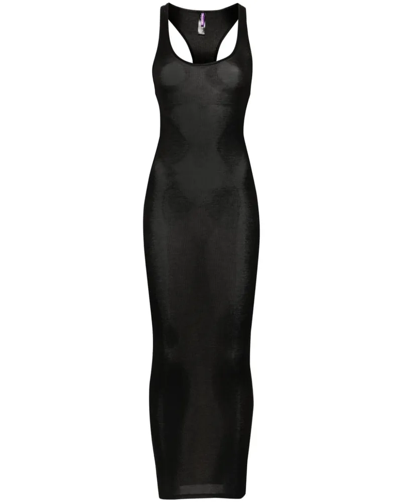 Maison Close Geripptes La Femme Amazone Midikleid - Schwarz Schwarz