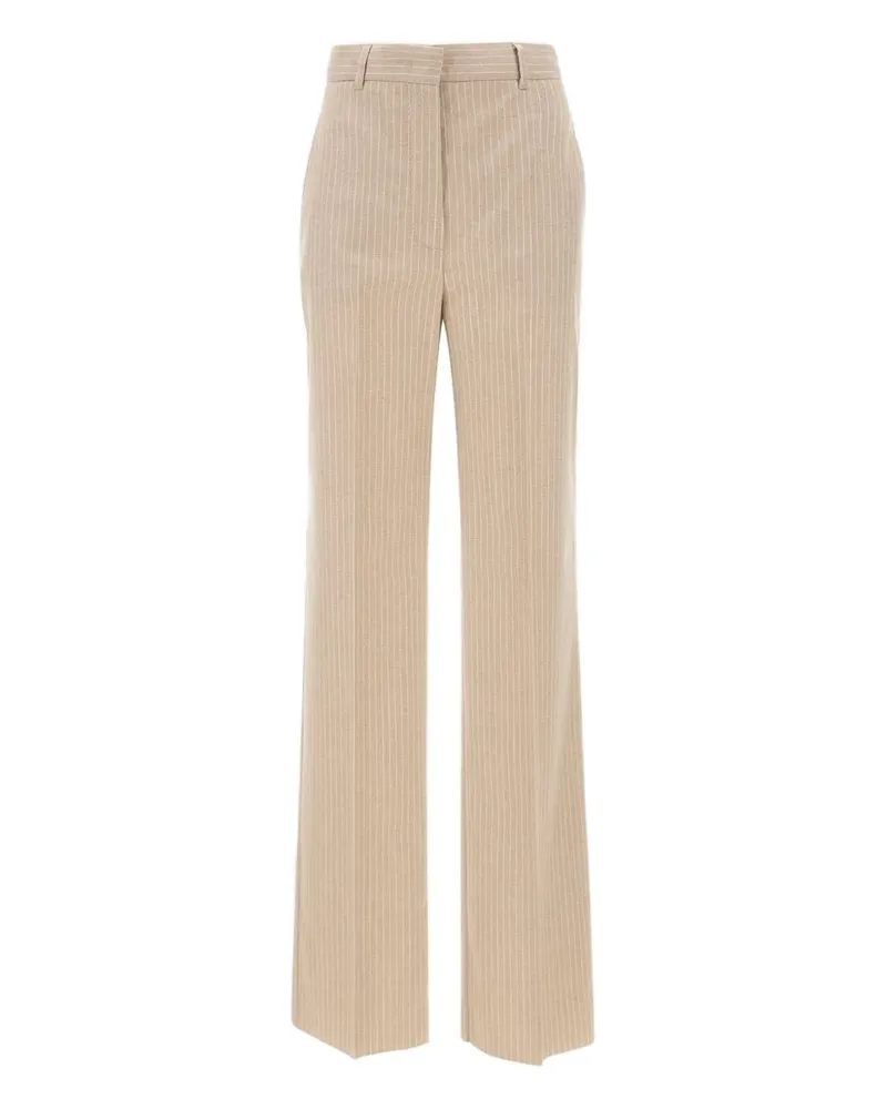 Max Mara Bundfaltenhose mit Nadelstreifen - Nude Nude
