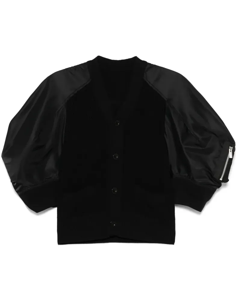Sacai Cardigan mit Puffärmeln - Schwarz Schwarz