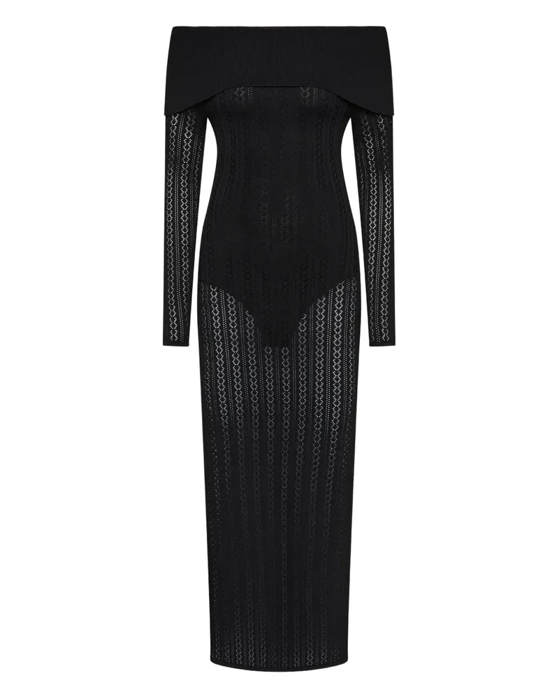 Rebecca Vallance Schulterfreies Lorelei Strickkleid - Schwarz Schwarz