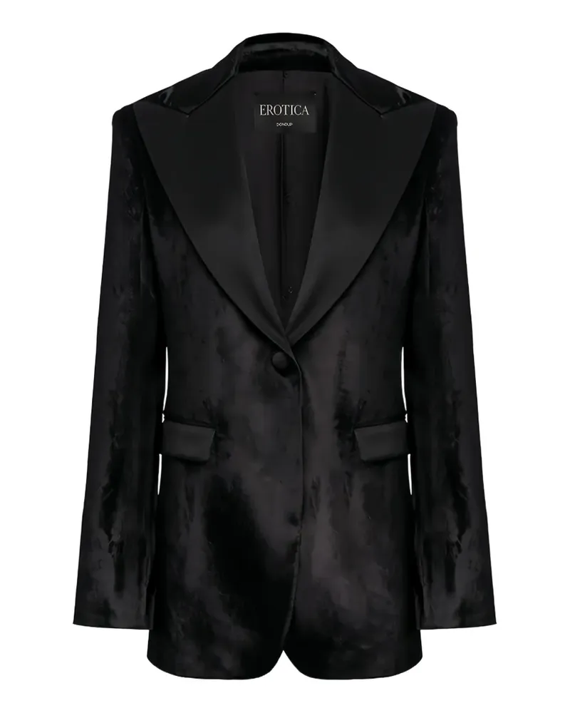 Dondup velvet-effect single-breasted blazer - Schwarz Schwarz