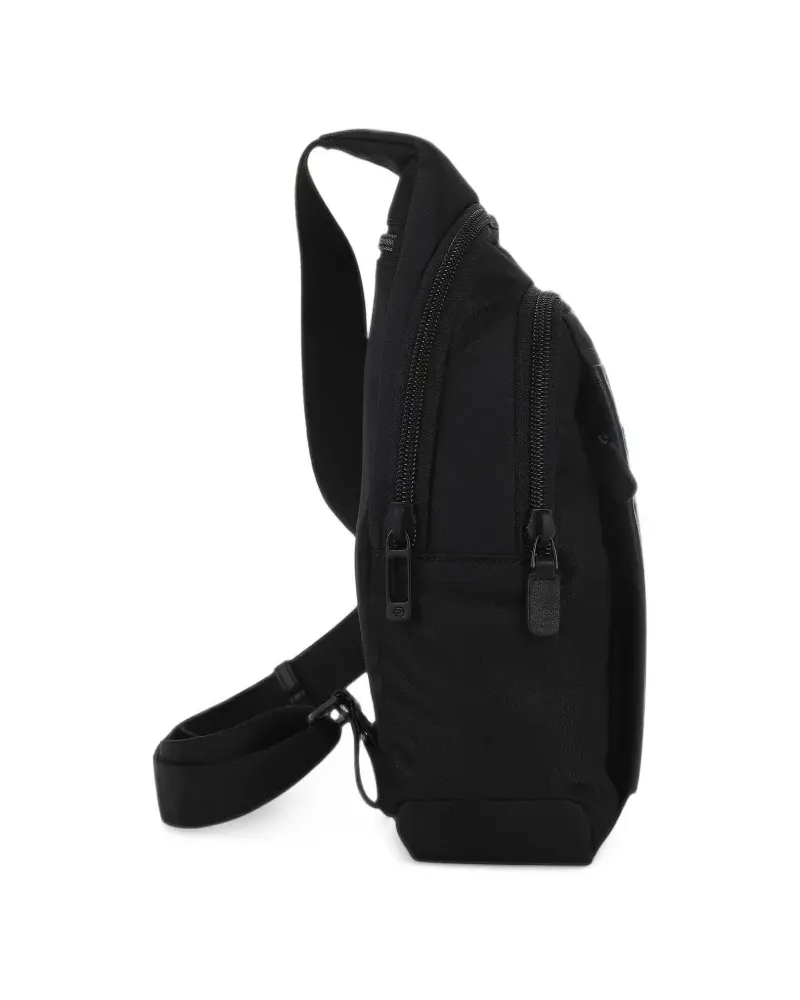 Piquadro Rucksack mit Logo-Patch - Schwarz Schwarz