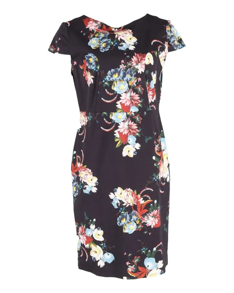 Erdem Marion Midikleid mit Blumen-Print - Schwarz Schwarz