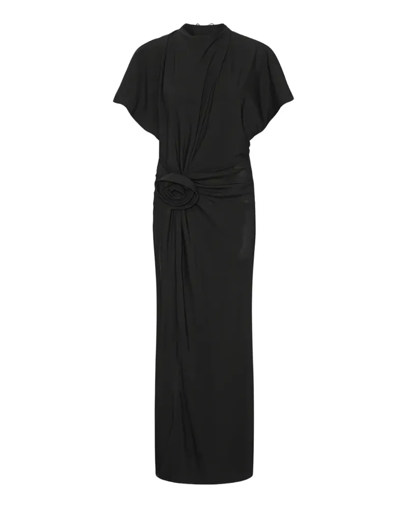 ROTATE Birger Christensen Maxikleid mit Schlitz - Schwarz Schwarz